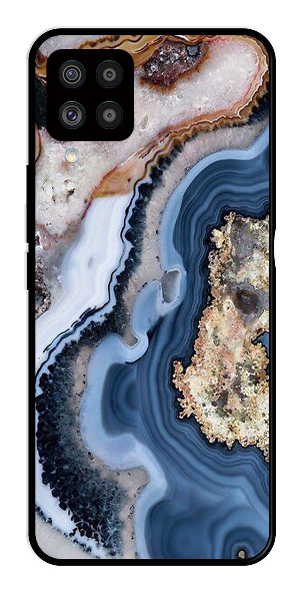 Marble Design Metal Mobile Case for Samsung Galaxy F62   (Design No -53)