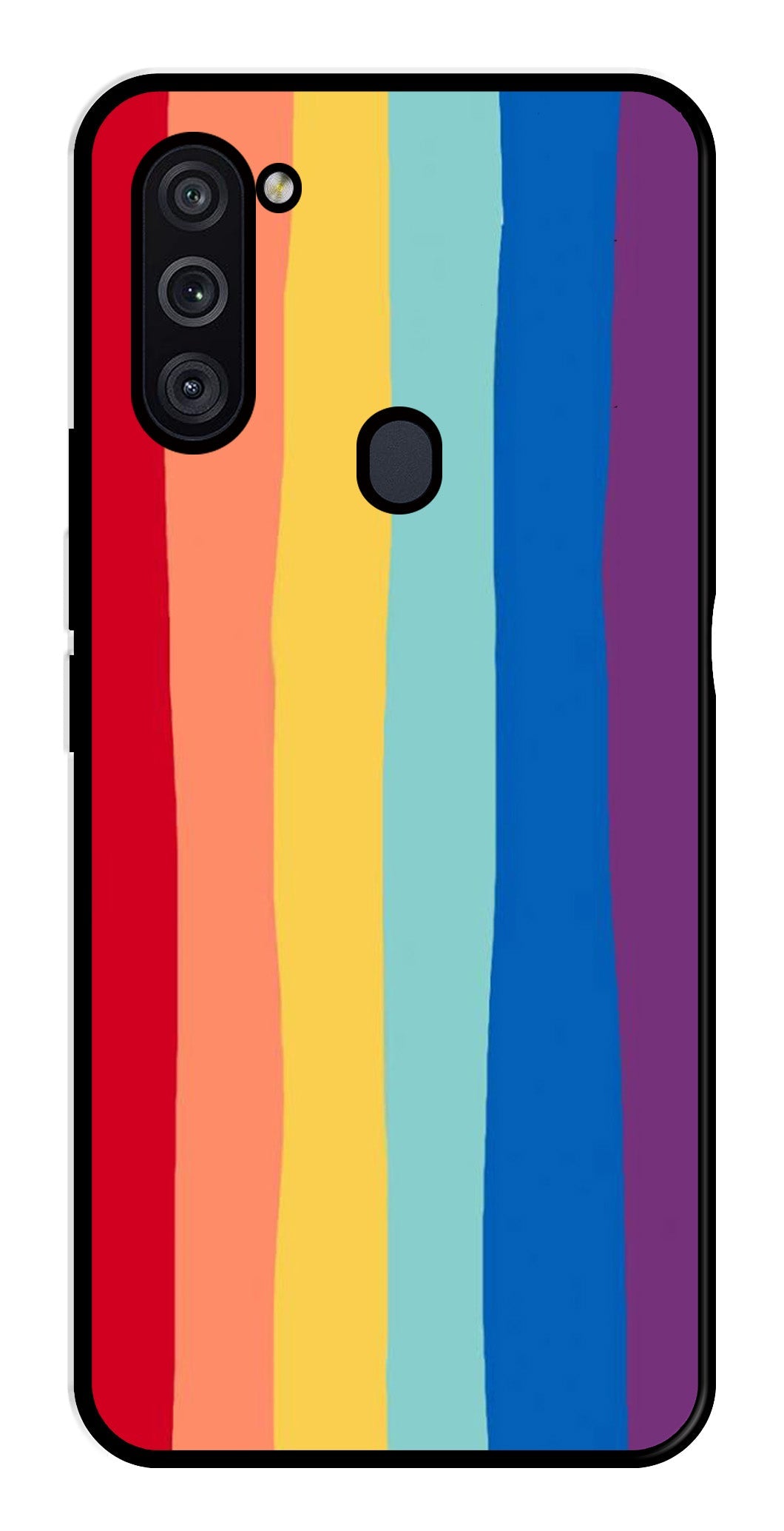 Rainbow MultiColor Metal Mobile Case for Samsung Galaxy M11   (Design No -03)