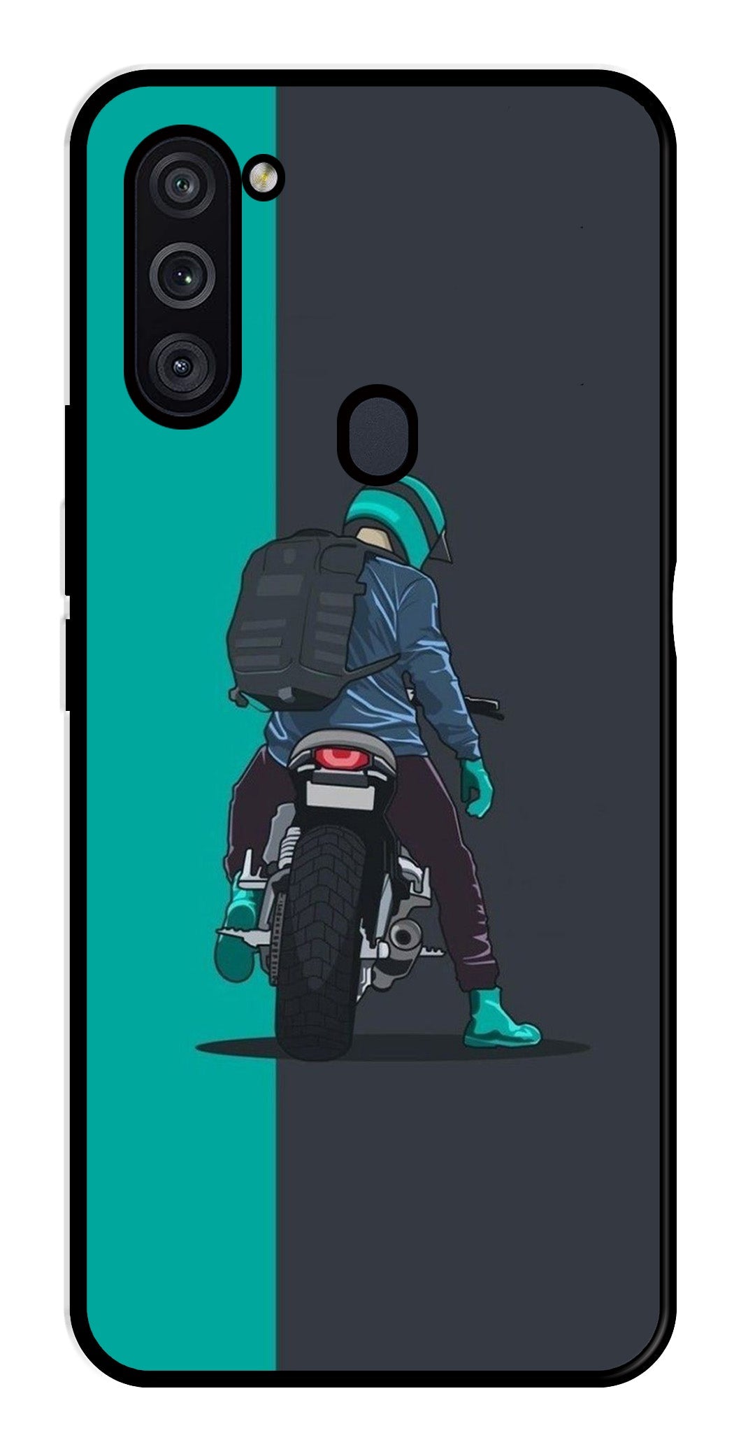 Bike Lover Metal Mobile Case for Samsung Galaxy M11   (Design No -05)