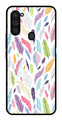 Colorful Feathers Metal Mobile Case for Samsung Galaxy M11   (Design No -06)