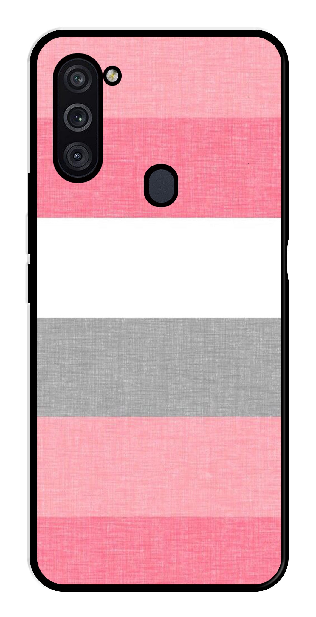 Pink Pattern Metal Mobile Case for Samsung Galaxy M11   (Design No -23)