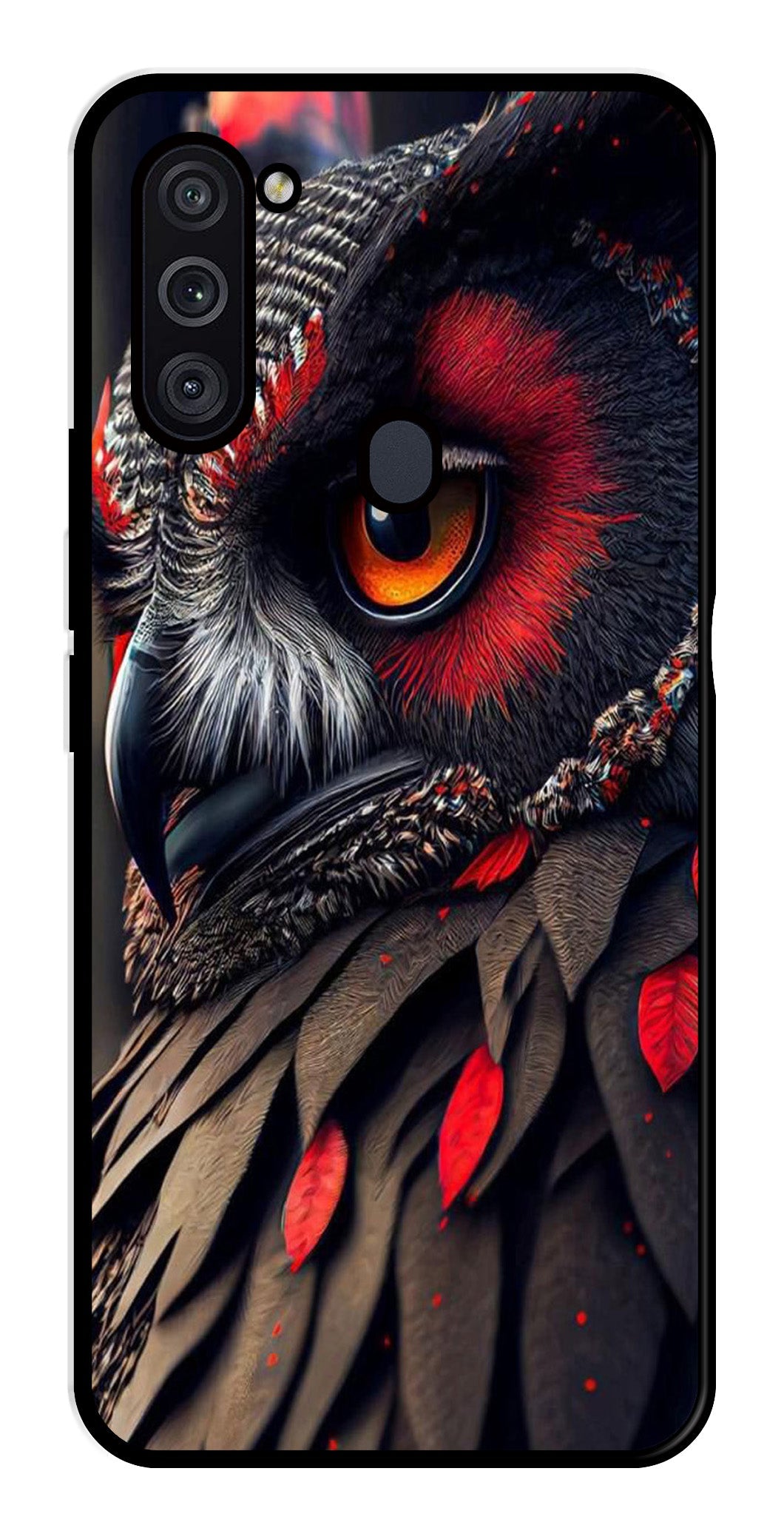 Owl Design Metal Mobile Case for Samsung Galaxy M11   (Design No -26)