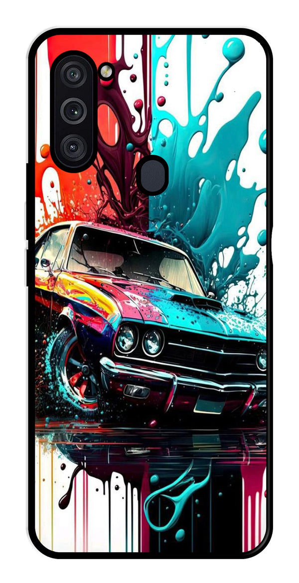 Vintage Car Metal Mobile Case for Samsung Galaxy M11   (Design No -29)