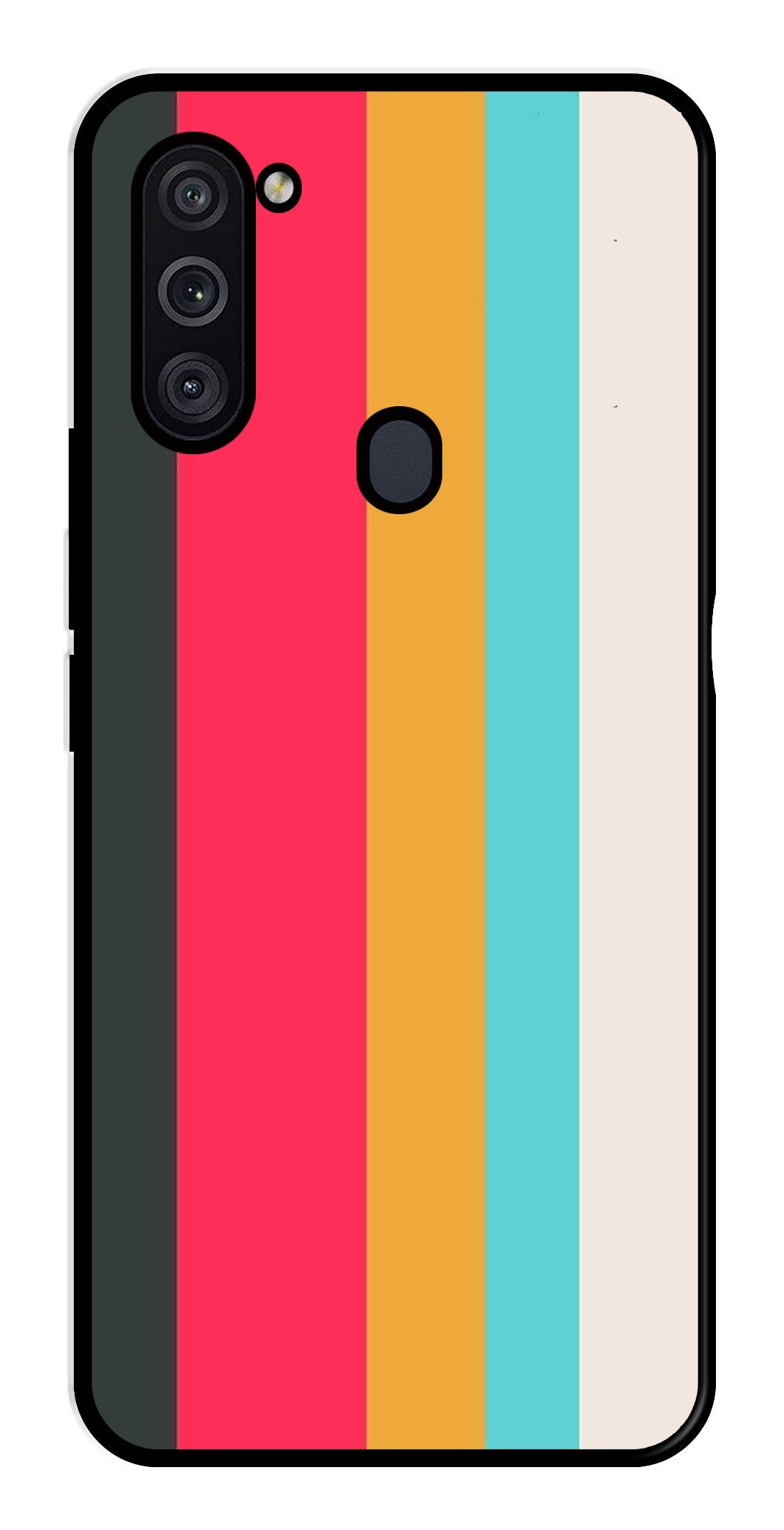 Muted Rainbow Metal Mobile Case for Samsung Galaxy M11   (Design No -31)