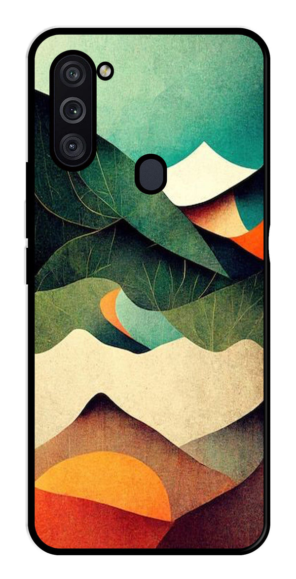 MultiColor Pattern Metal Mobile Case for Samsung Galaxy M11   (Design No -43)