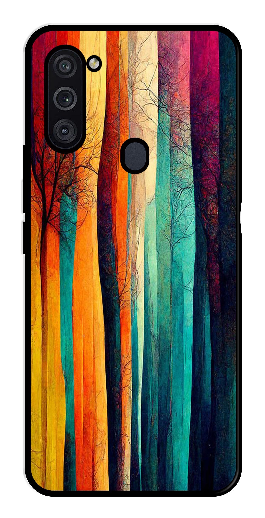 Modern Art Colorful Metal Mobile Case for Samsung Galaxy M11   (Design No -47)