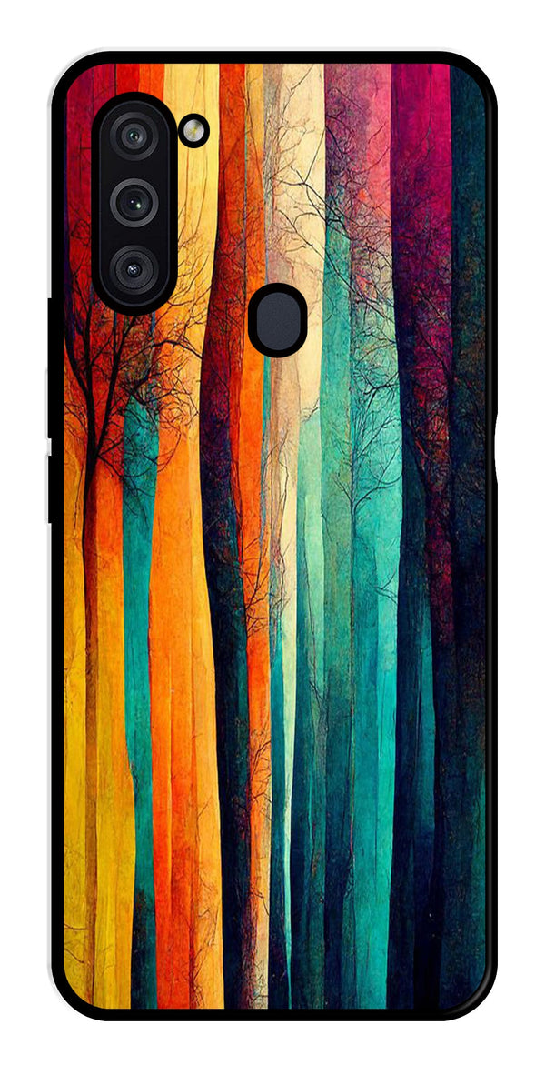 Modern Art Colorful Metal Mobile Case for Samsung Galaxy M11   (Design No -47)