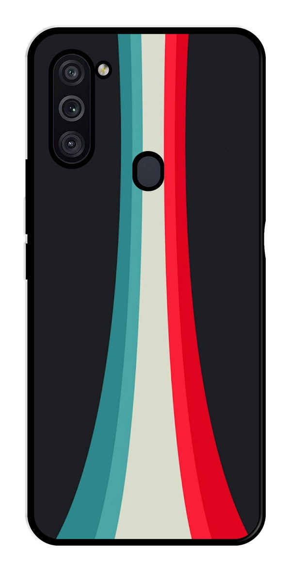 Modern Art Colorful Metal Mobile Case for Samsung Galaxy M11   (Design No -48)
