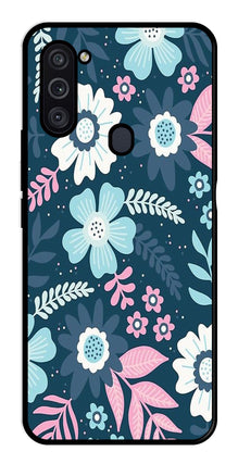 Flower Leaves Design Metal Mobile Case for Samsung Galaxy M11