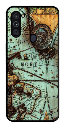 Map Design Metal Mobile Case for Samsung Galaxy M11