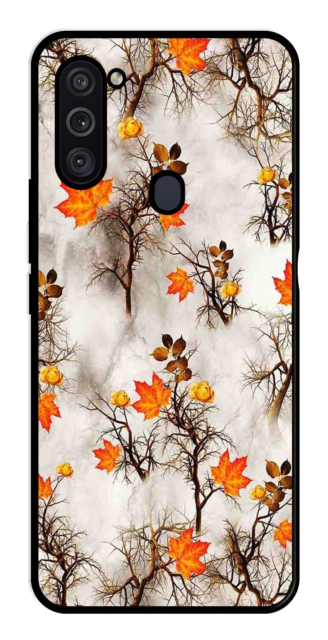 Autumn leaves Metal Mobile Case for Samsung Galaxy M11   (Design No -55)