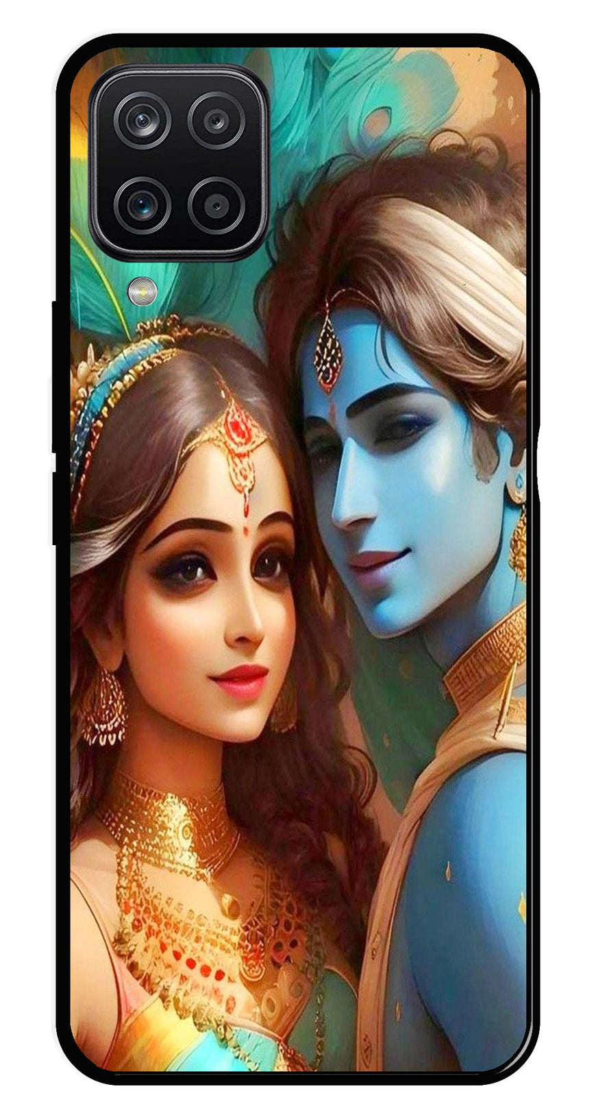 Lord Radha Krishna Metal Mobile Case for Samsung Galaxy M12   (Design No -01)