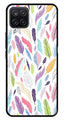 Colorful Feathers Metal Mobile Case for Samsung Galaxy M12   (Design No -06)