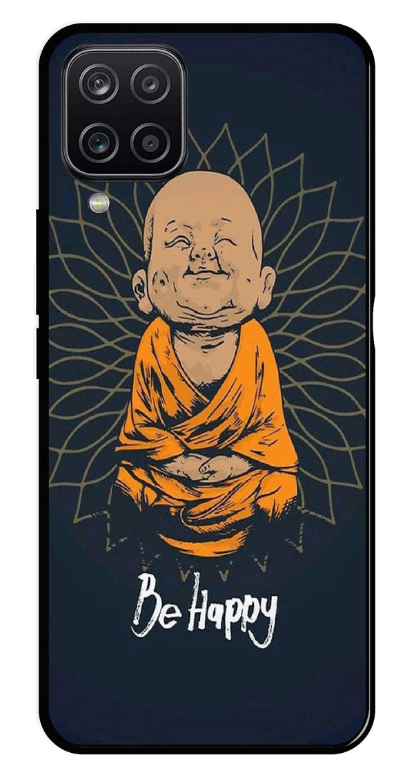Be Happy Metal Mobile Case for Samsung Galaxy M12   (Design No -27)
