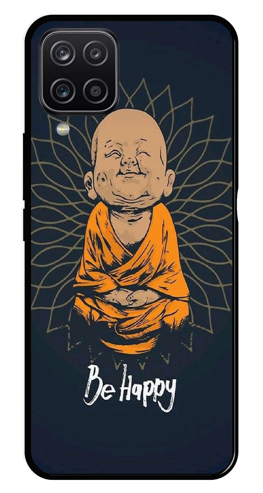 Be Happy Metal Mobile Case for Samsung Galaxy M12   (Design No -27)