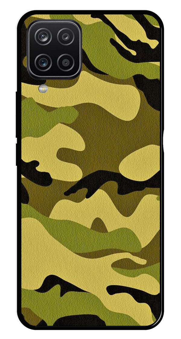 Army Pattern Metal Mobile Case for Samsung Galaxy M12   (Design No -35)