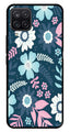 Flower Leaves Design Metal Mobile Case for Samsung Galaxy M12   (Design No -50)