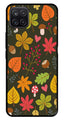 Leaves Design Metal Mobile Case for Samsung Galaxy M12   (Design No -51)