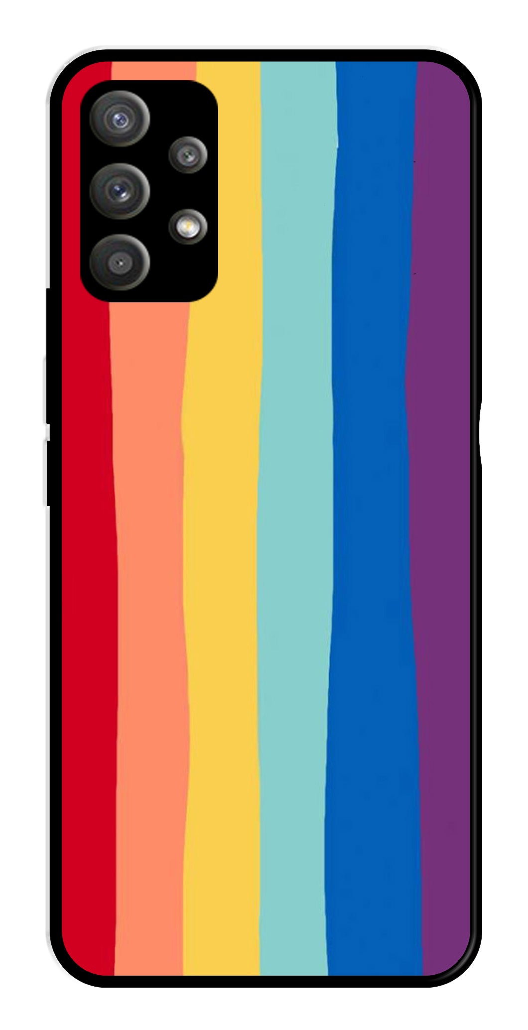 Rainbow MultiColor Metal Mobile Case for Samsung Galaxy M32 5G   (Design No -03)