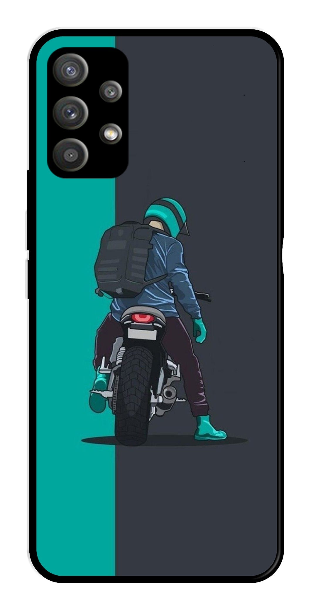 Bike Lover Metal Mobile Case for Samsung Galaxy M32 5G   (Design No -05)