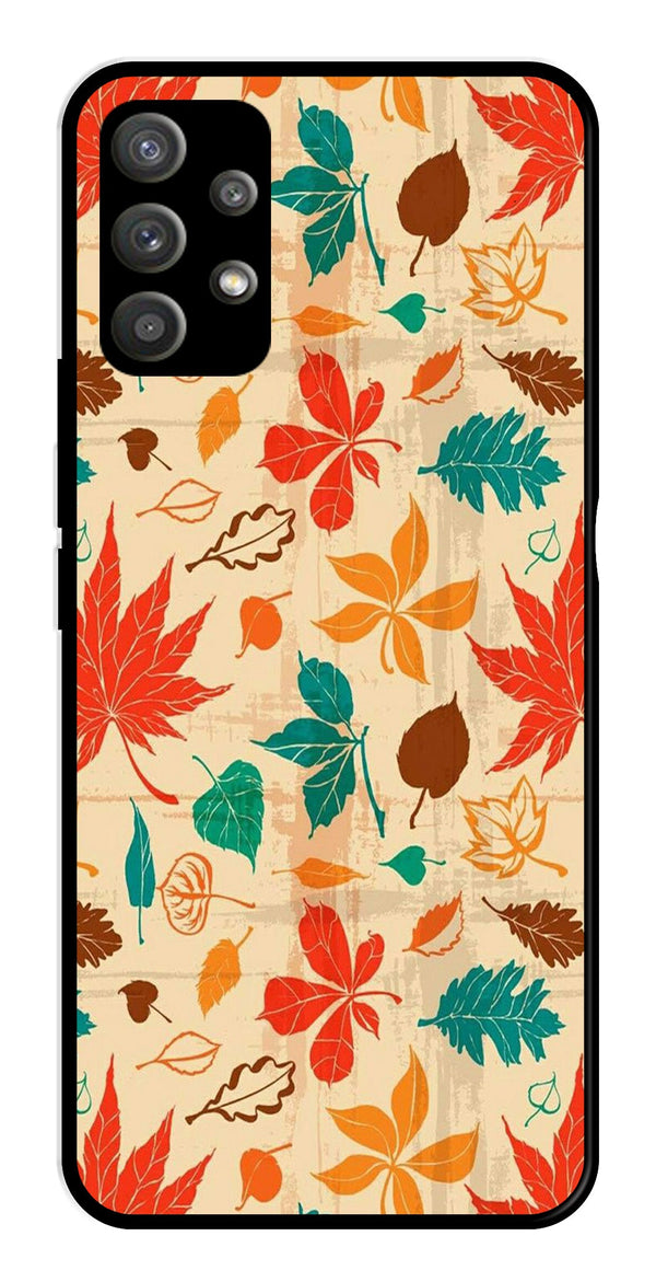 Leafs Design Metal Mobile Case for Samsung Galaxy M32 5G   (Design No -14)