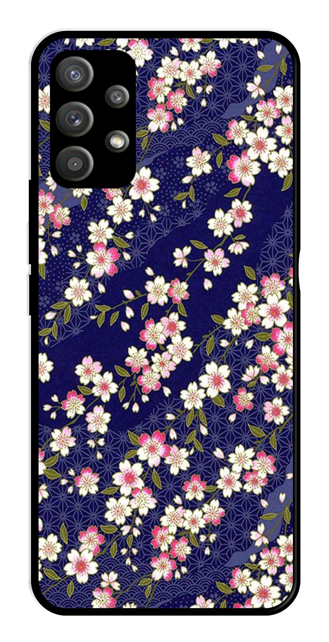 Flower Design Metal Mobile Case for Samsung Galaxy M32 5G   (Design No -25)