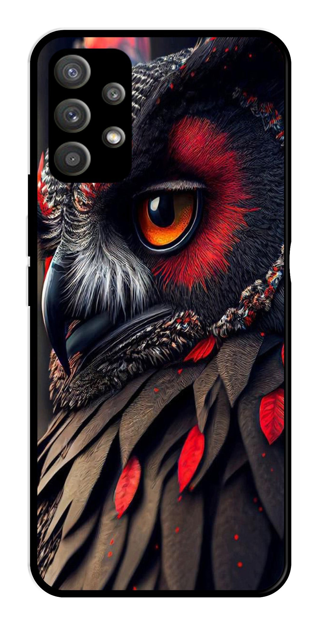 Owl Design Metal Mobile Case for Samsung Galaxy M32 5G   (Design No -26)