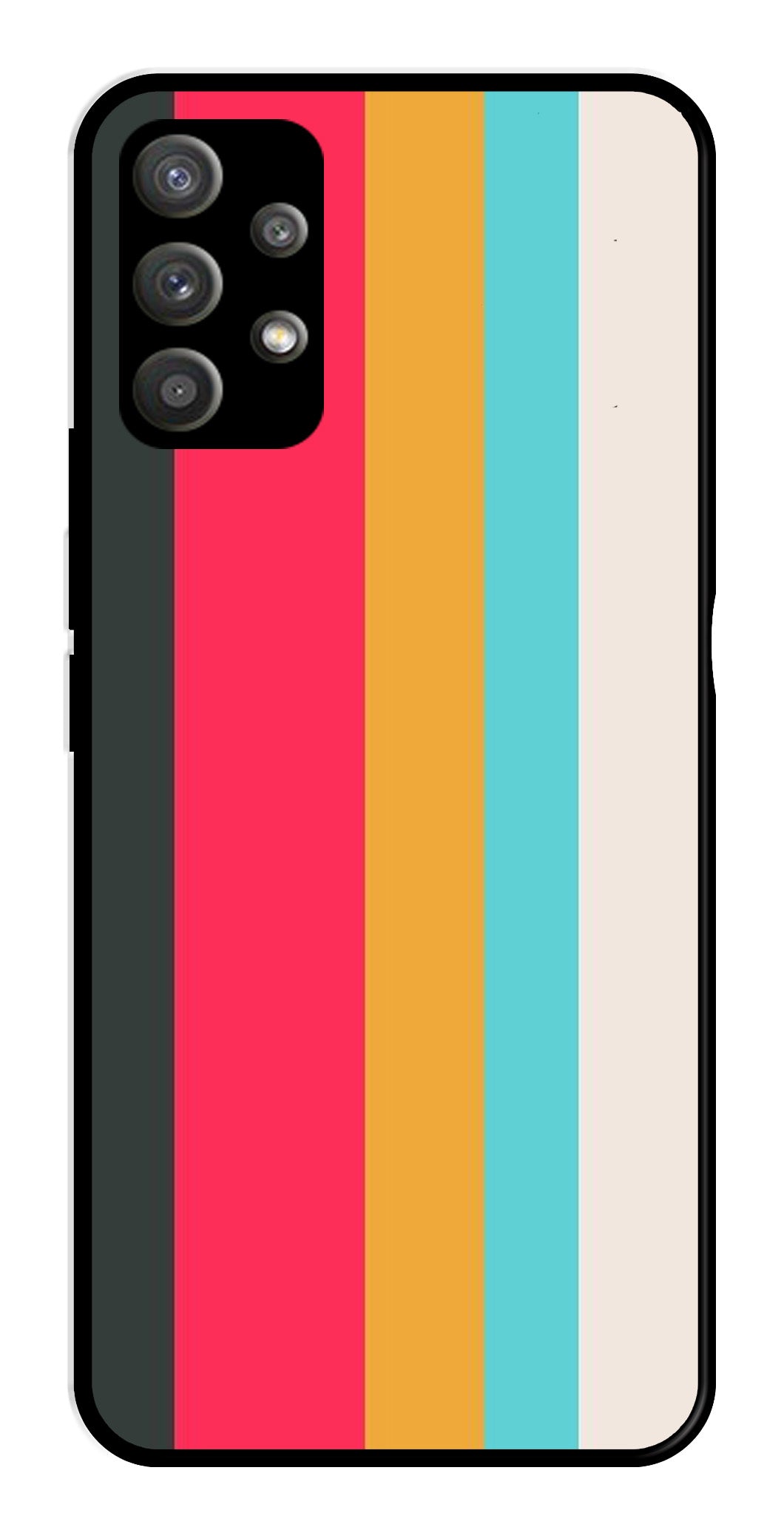 Muted Rainbow Metal Mobile Case for Samsung Galaxy M32 5G   (Design No -31)