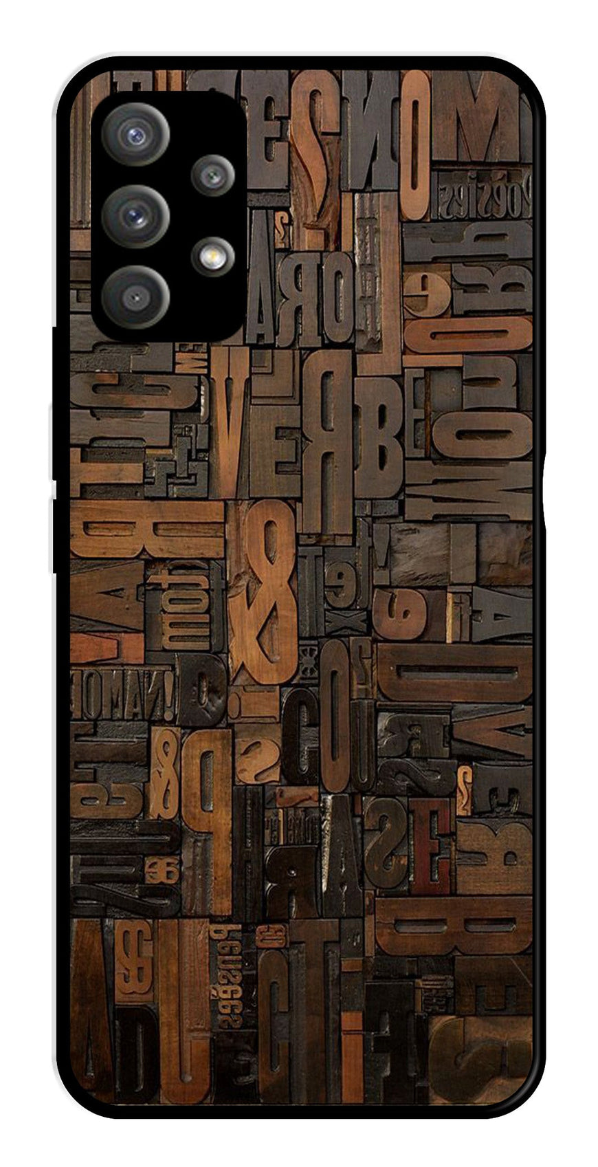 Alphabets Metal Mobile Case for Samsung Galaxy M32 5G   (Design No -32)