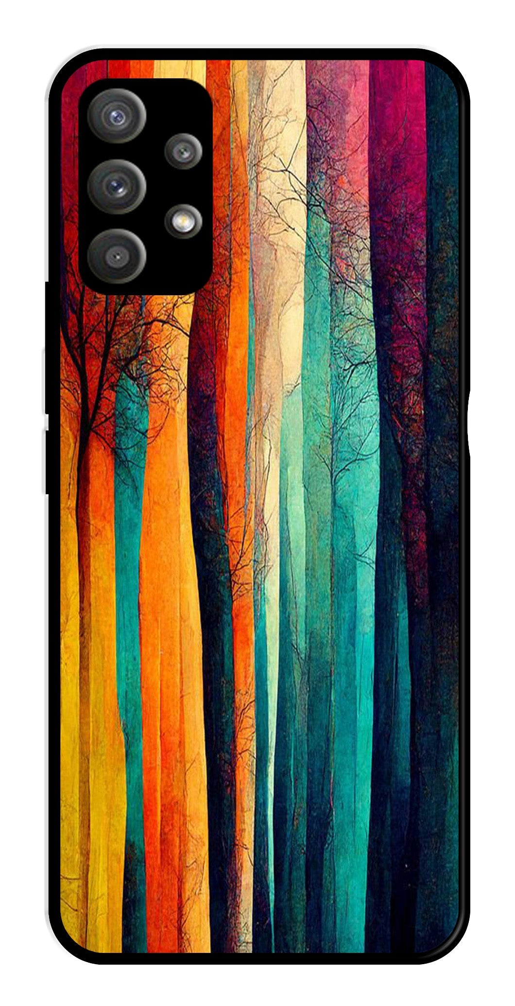 Modern Art Colorful Metal Mobile Case for Samsung Galaxy M32 5G   (Design No -47)