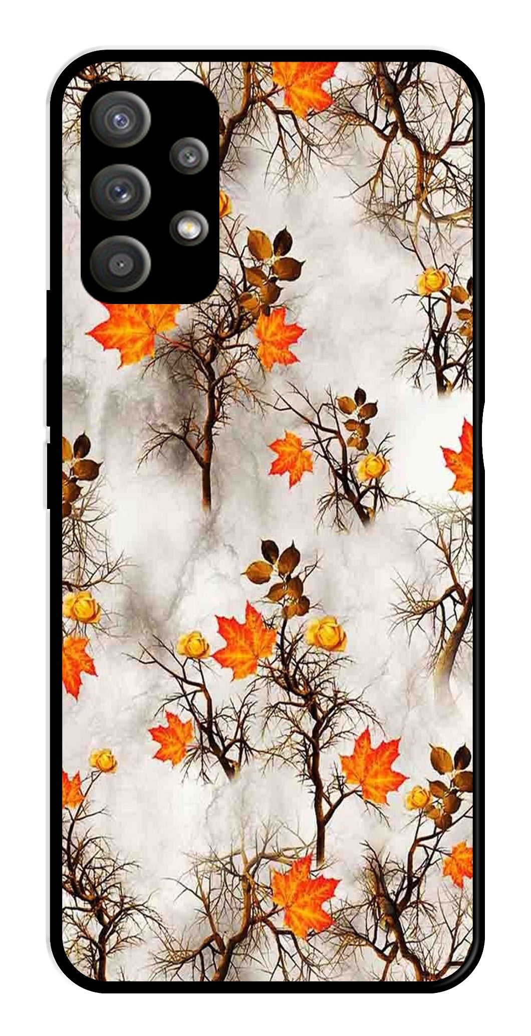 Autumn leaves Metal Mobile Case for Samsung Galaxy M32 5G   (Design No -55)