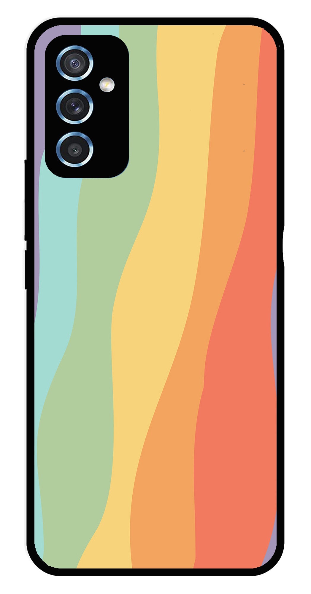 Muted Rainbow Metal Mobile Case for Samsung Galaxy M52 5G   (Design No -02)