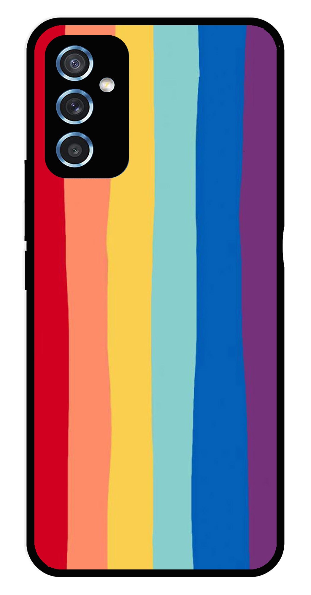 Rainbow MultiColor Metal Mobile Case for Samsung Galaxy M52 5G   (Design No -03)
