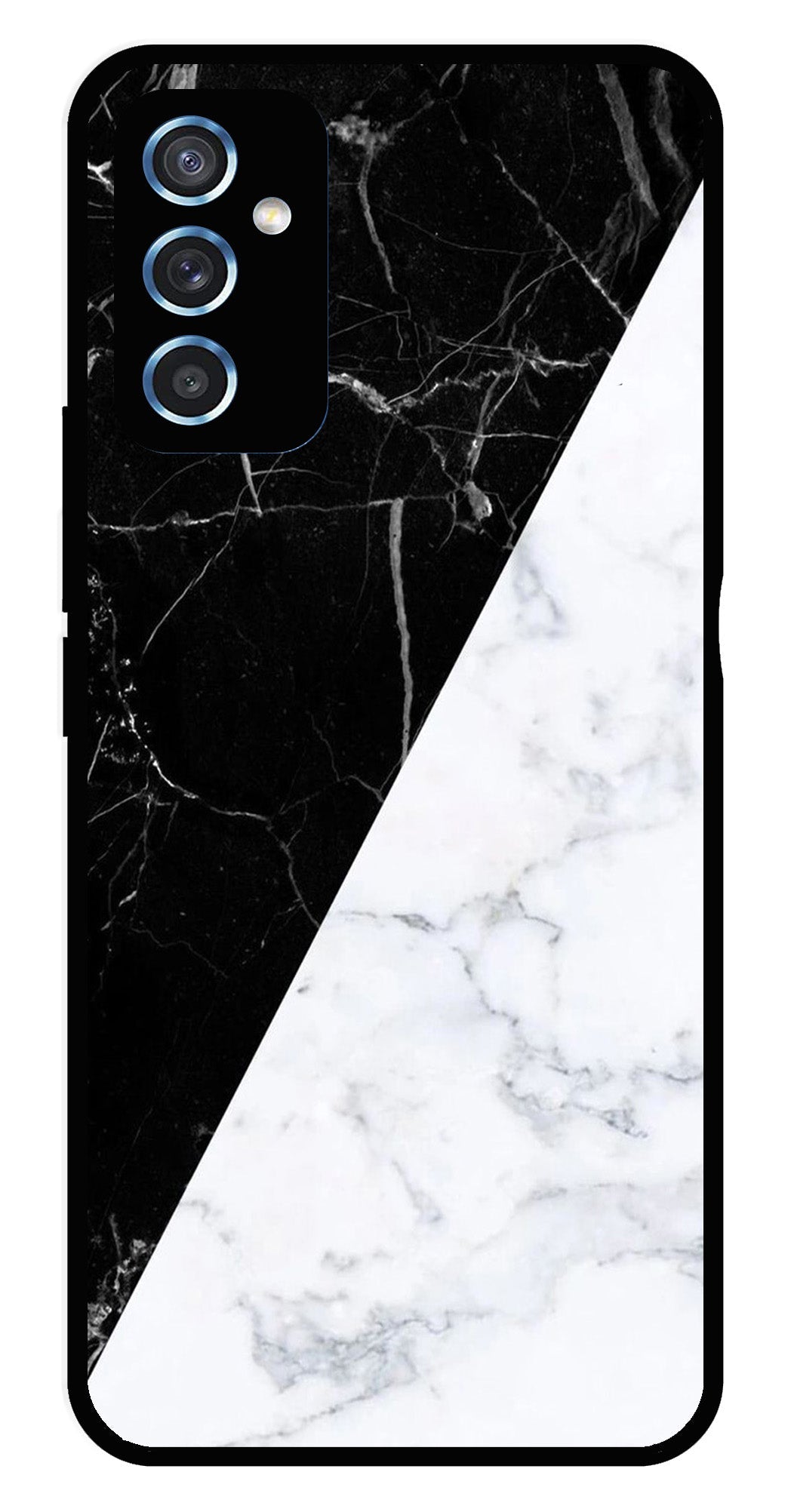 Black White Marble Design Metal Mobile Case for Samsung Galaxy M52 5G   (Design No -09)