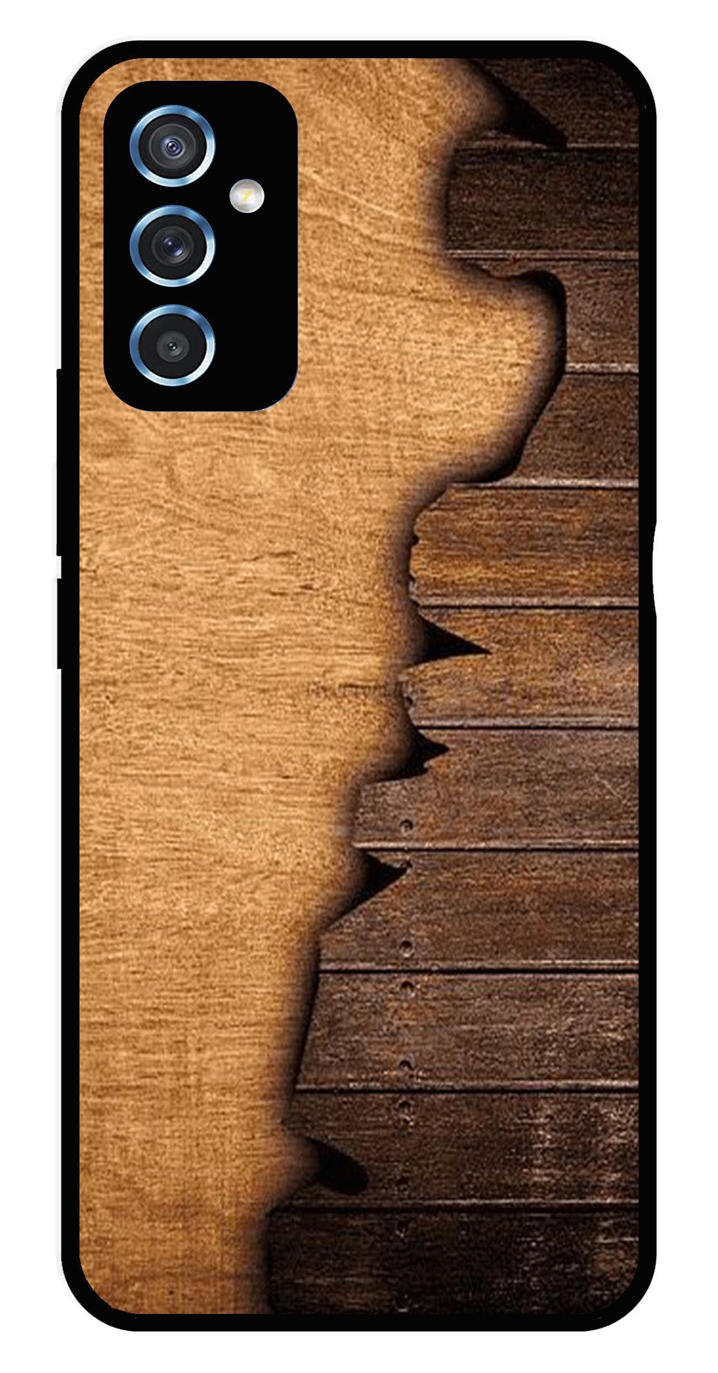 Wooden Design Metal Mobile Case for Samsung Galaxy M52 5G   (Design No -13)