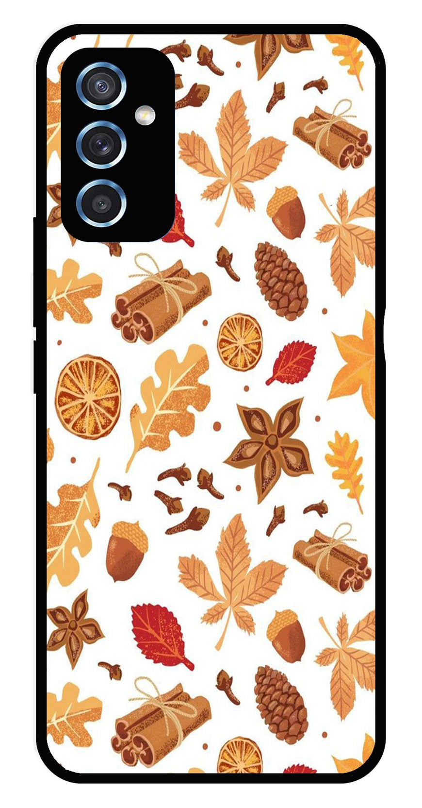 Autumn Leaf Metal Mobile Case for Samsung Galaxy M52 5G   (Design No -19)