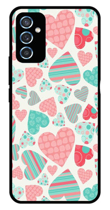 Hearts Pattern Metal Mobile Case for Samsung Galaxy M52 5G