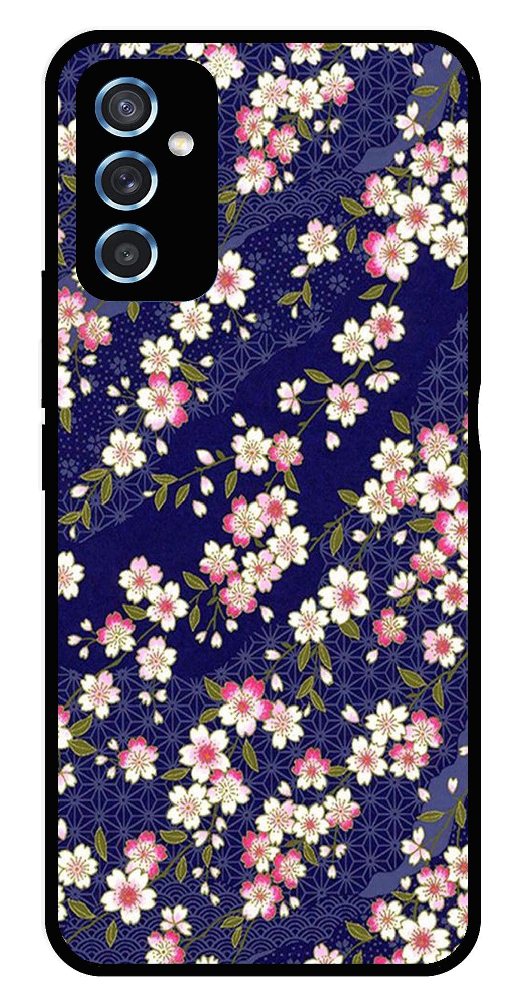 Flower Design Metal Mobile Case for Samsung Galaxy M52 5G   (Design No -25)