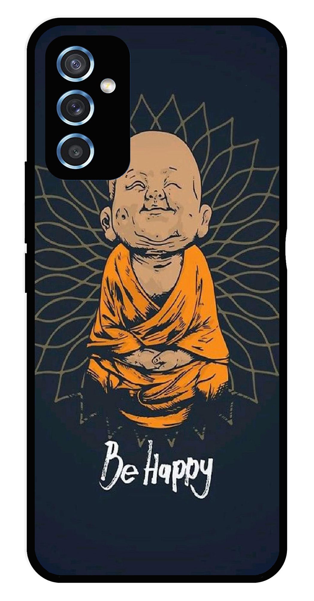 Be Happy Metal Mobile Case for Samsung Galaxy M52 5G   (Design No -27)