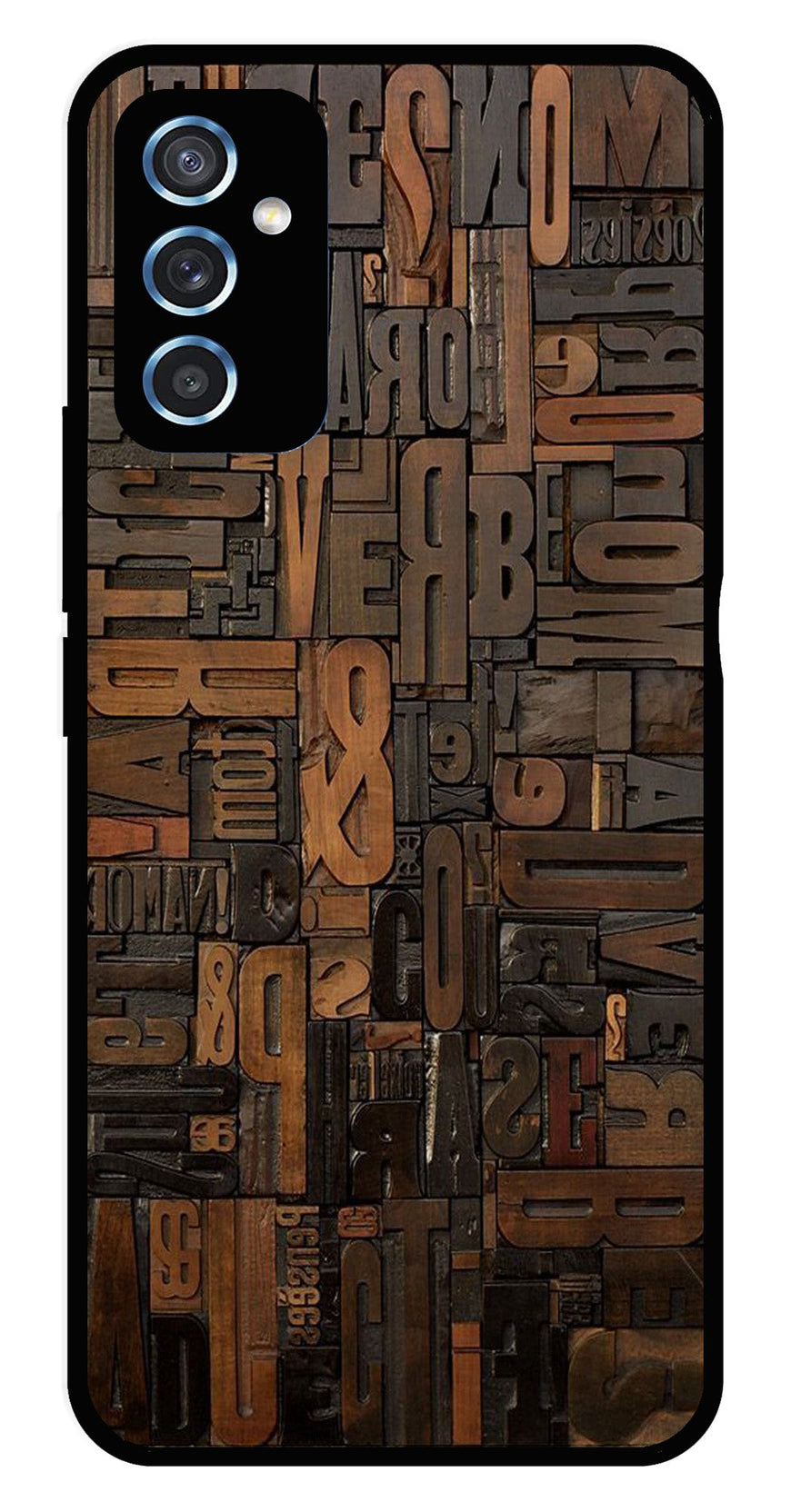 Alphabets Metal Mobile Case for Samsung Galaxy M52 5G   (Design No -32)