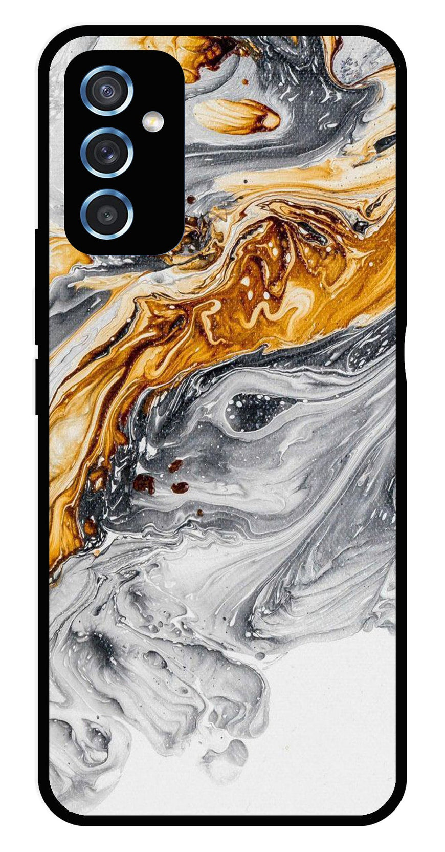 Marble Pattern Metal Mobile Case for Samsung Galaxy M52 5G   (Design No -36)