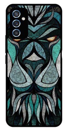 Lion Pattern Metal Mobile Case for Samsung Galaxy M52 5G