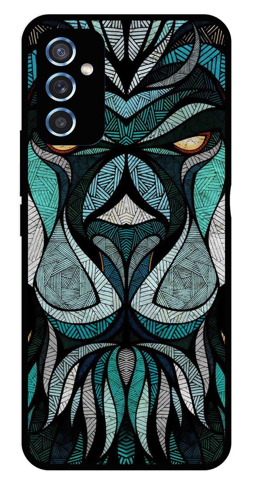 Lion Pattern Metal Mobile Case for Samsung Galaxy M52 5G   (Design No -40)