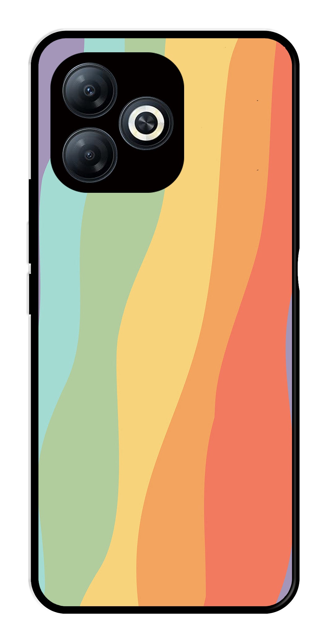 Muted Rainbow Metal Mobile Case for Infinix Smart 8   (Design No -02)