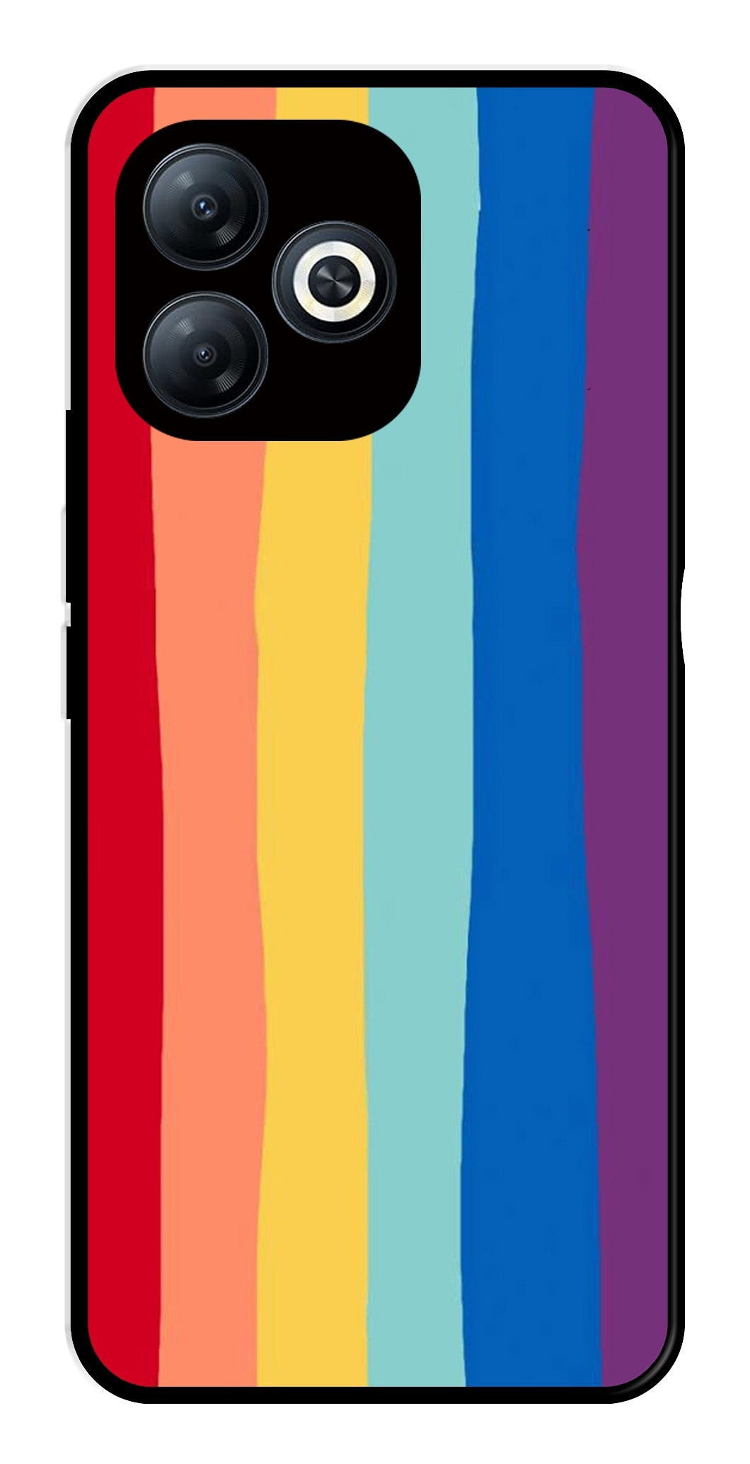 Rainbow MultiColor Metal Mobile Case for Tecno Spark 20   (Design No -03)