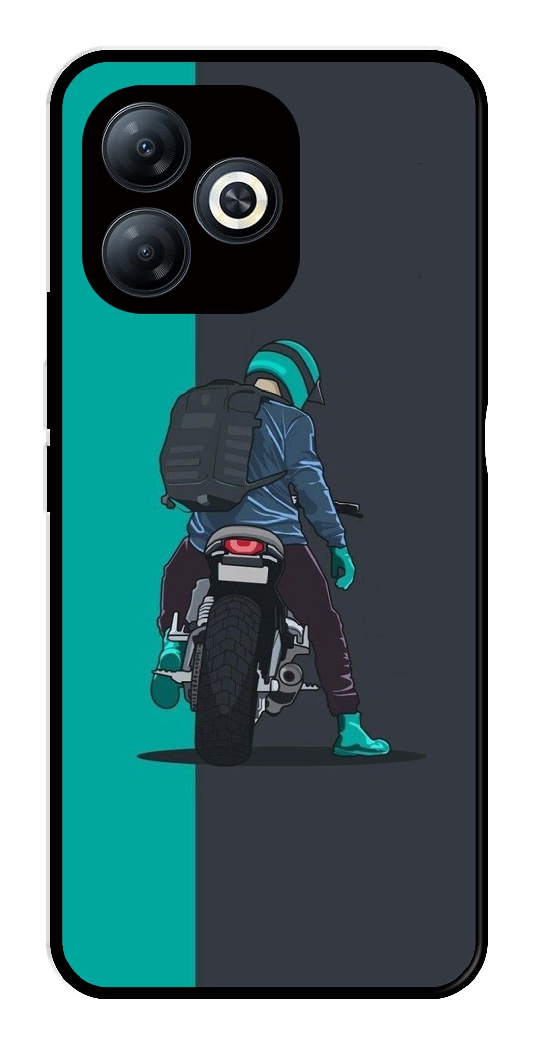 Bike Lover Metal Mobile Case for Tecno Spark 20   (Design No -05)