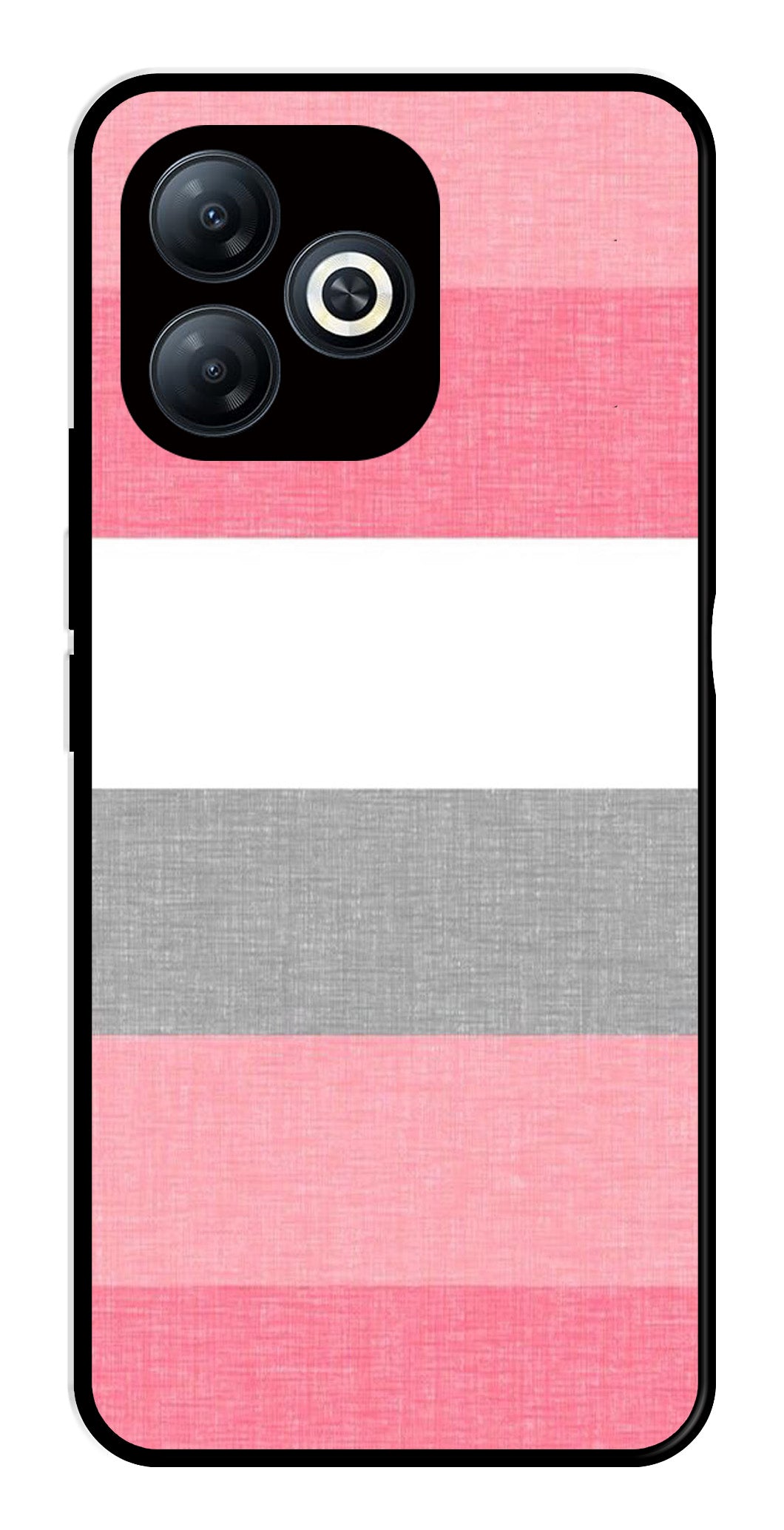 Pink Pattern Metal Mobile Case for Tecno Spark 20   (Design No -23)