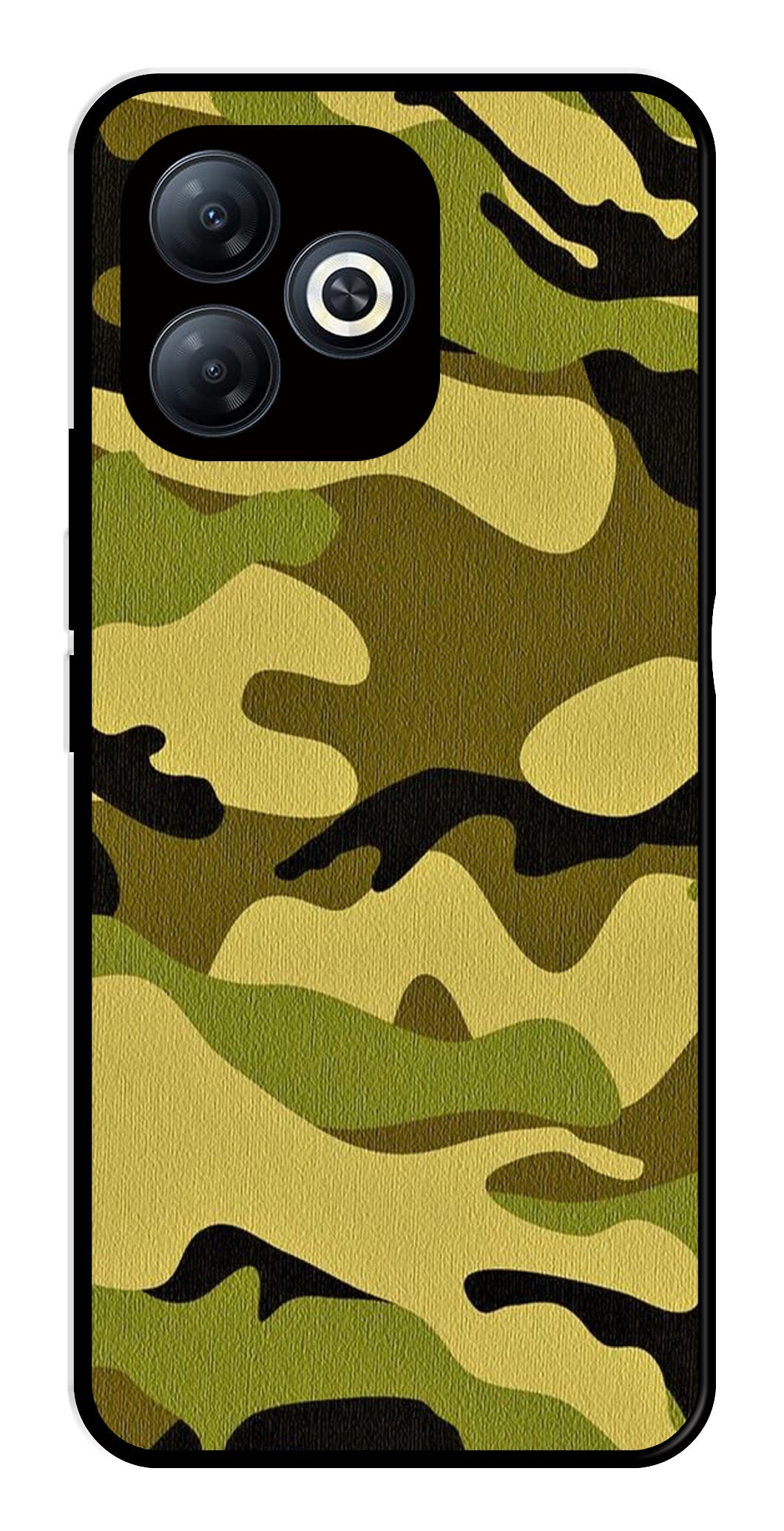 Army Pattern Metal Mobile Case for Tecno Spark 20   (Design No -35)