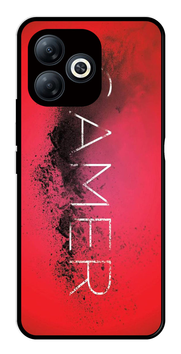 Gamer Pattern Metal Mobile Case for Infinix Smart 8   (Design No -41)