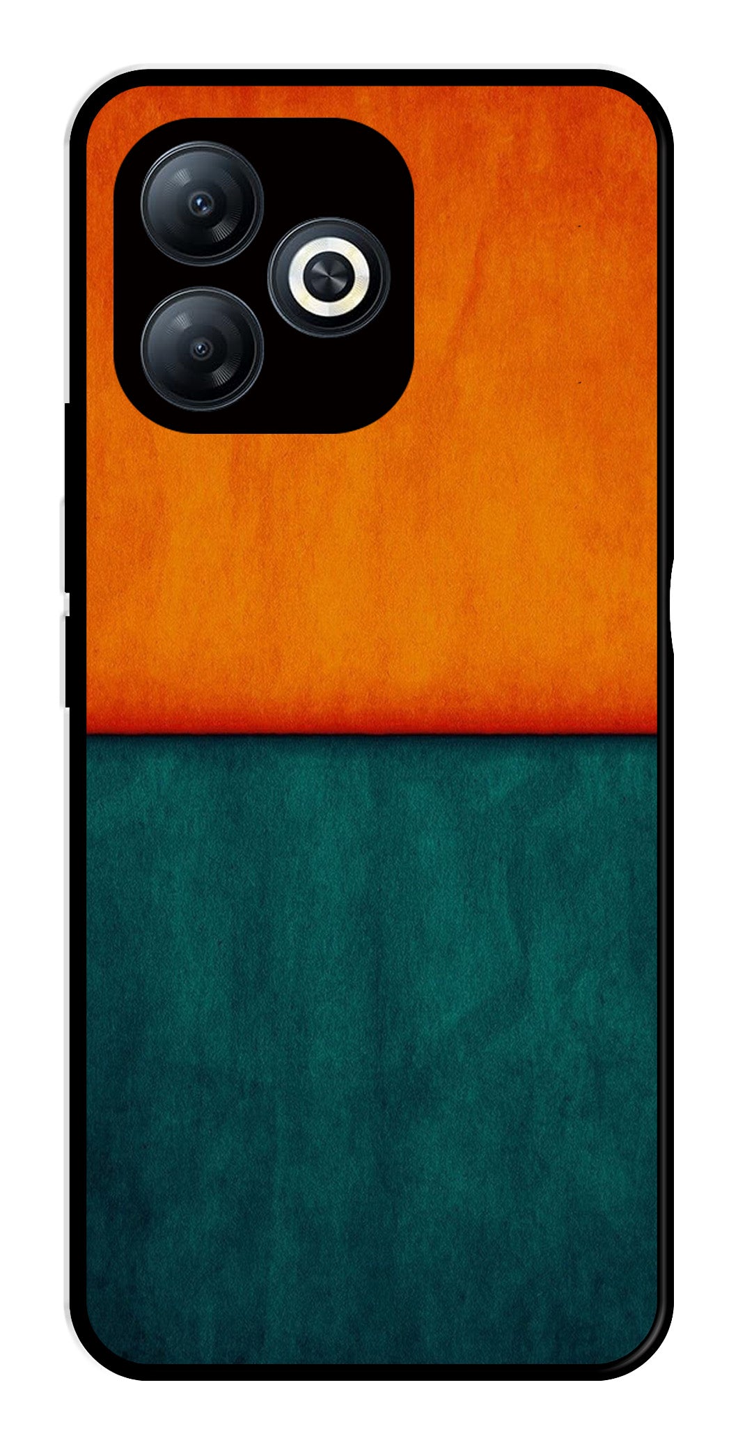 Orange Green Pattern Metal Mobile Case for Infinix Smart 8   (Design No -45)